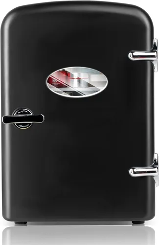 YSSOA - Mini refrigerador con ventana de observación 4 litros, seis latas de 12 onzas, calentador y enfriador portátil, refrigerador compacto, 100%