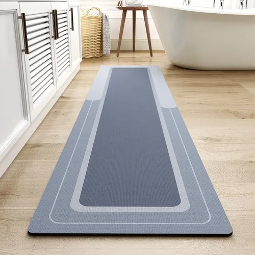 Miniatura 38 de MontVoo -Alfombra de baño, antideslizante, súper absorbente, resistente a las manchas, de secado rápido, delgada, para baño, suelo, bañera, tocador