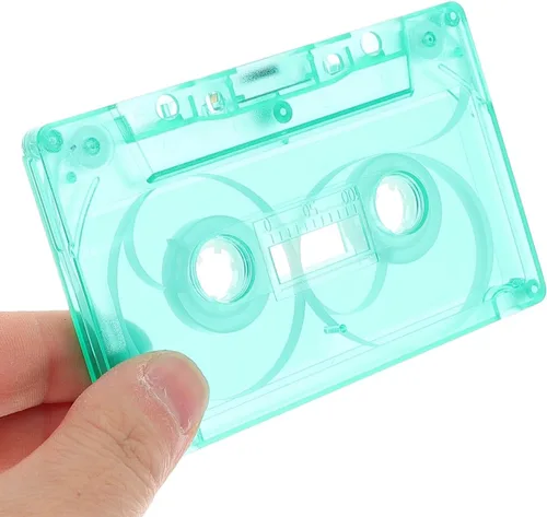 Miniatura 8 de OUNONA Cinta decorativa de casete en blanco con estuche de almacenamiento transparente de 3.93 x 2.51 pulgadas, arte de pared retro
