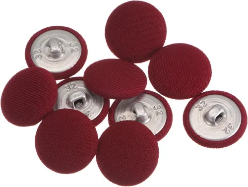 Miniatura 15 de HARFINGTON 10 botones de tela de 24L cubiertos de tela de 0.59 pulgadas, vástago de metal, botones de costura redondos para trajes, blusas de Azul
