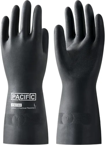 Miniatura 14 de PACIFIC PPE Guantes resistentes a productos químicos, guantes de goma industriales de gran resistencia, resistentes a ácidos, alcalinos y aceite, 32