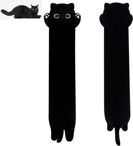 Miniatura 8 de Almohada de felpa de gato de 22.5 pulgadas de largo, animal de peluche de gato largo, almohada gigante para abrazar para niños y adultos, peluche
