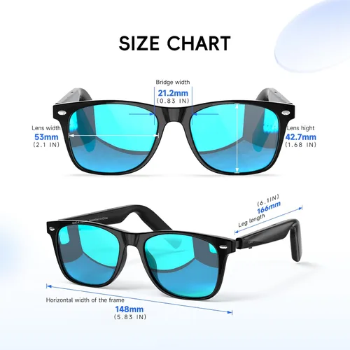 Miniatura 7 de Gafas inteligentes para hombres y mujeres, gafas inteligentes impulsadas por ChatGPT, traducción en tiempo real con IA en 145 idiomas, reproducción