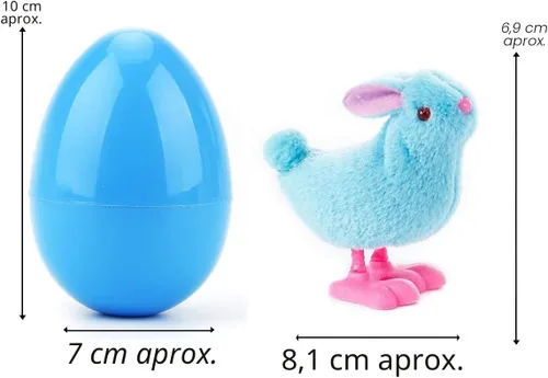 Miniatura 3 de Huevos de Pascua precargados con coloridos conejitos saltadores y pollo para cestas novedosas, recuerdos de fiesta de caza de huevos, paquete de 8