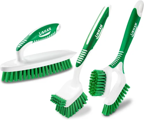 Miniatura 10 de Libman - Juego de cepillos de limpieza verde y blanco, juego de 3 piezas, cepillos multiusos para cocina, lavabos, fregaderos, lavavajillas