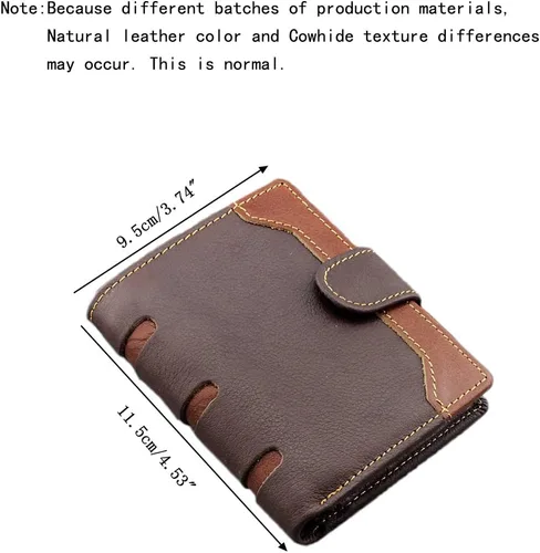 Miniatura 40 de Hombres Cool Eagle Wolf Caballo Totem Cuero Vaca Vertical Cartera Cremallera Multi-tarjeta Titular, Tótem de caballo, Minimalista