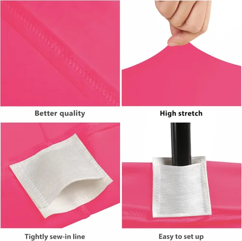 Miniatura 2 de BDDC Manteles elásticos rectangulares para mesas de 6 pies, color fucsia, lavables y resistentes a las arrugas, para eventos, bodas, banquetes