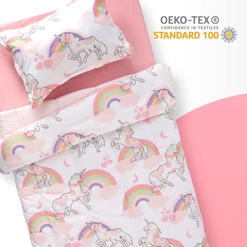 Miniatura 3 de SLEEP ZONE Juego de edredón de 5 piezas para niños, tamaño individual, súper lindo y suave, ropa de cama en una bolsa, con edredón, sábana, funda