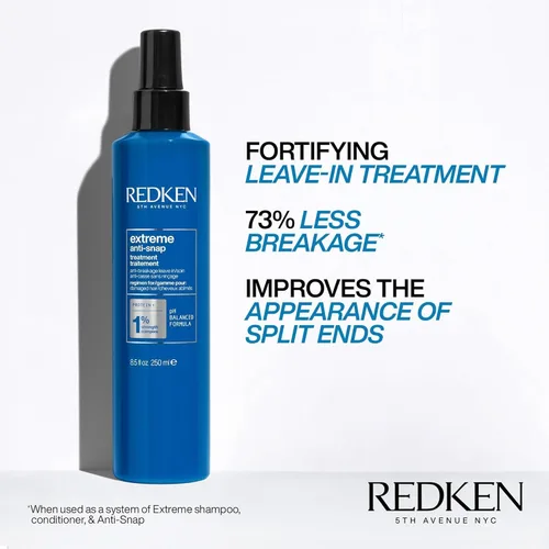Miniatura 2 de Redken Extreme - Tratamiento sin enjuague antiquebradura y anti-rotura para cabello dañado - Fortifica y ayuda a reducir la rotura, infundido