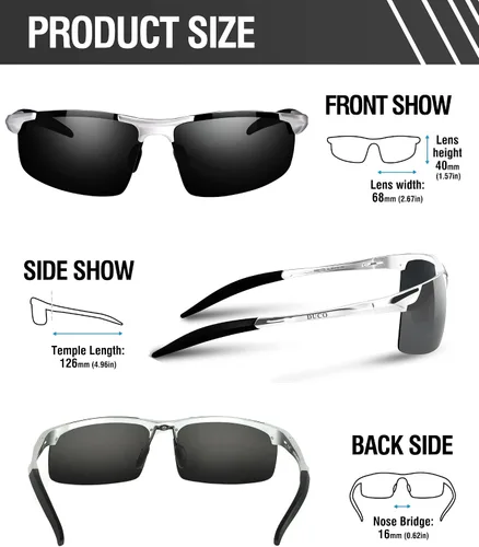 Miniatura 2 de Duco - Gafas de sol deportivas polarizadas para hombre con protección UV 8177s