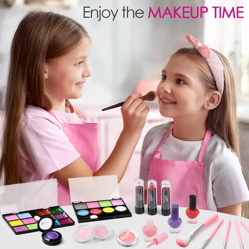 Miniatura 3 de Golray - Kit de maquillaje infantil para niñas, juego de maquillaje para principiantes con maleta, palets de sombra de ojos, lápiz labial, juego