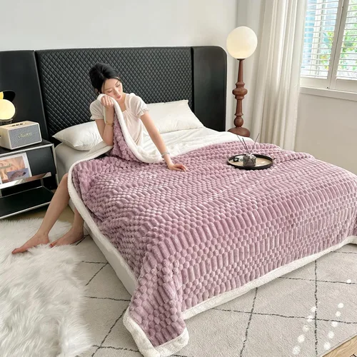 Miniatura 41 de UKELER - Manta Boho Sherpa 60" x 50" - Mantas de franela suaves y esponjosas para cama/sofá/oficina/camping A-bohemio