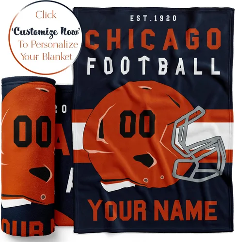 Miniatura 154 de Manta personalizada para fanáticos del fútbol americano – Se envía al día siguiente – Hecha en Estados Unidos – Manta de vellón personalizada