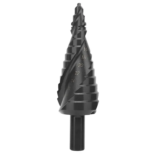 Miniatura 2 de Broca escalonada, brocas de cono negro para metal, madera, 0.236-1.181 in, cortador de agujero, nitruración de acero de alta velocidad para plástico