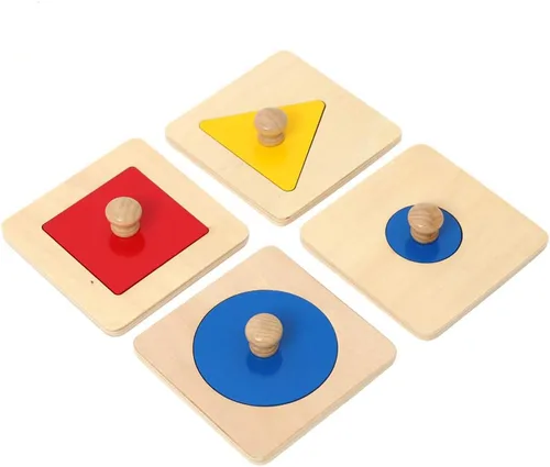 Miniatura 10 de Rompecabezas Montessori de Múltiples Formas, Primeras Formas, Rompecabezas de Madera con Perilla Jumbo, Rompecabezas de Formas Geométricas