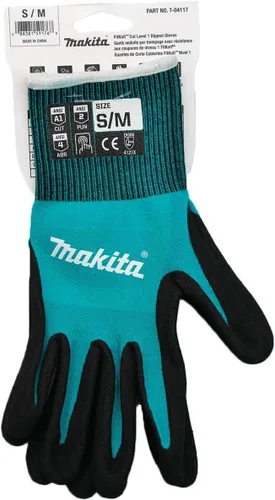 Miniatura 8 de Makita Unisex FitKnitÂ T 04117 Guantes con revestimiento de nitrilo sumergidos FitKnit Cut de nivel 1, Azul/Negro, Pequeño Mediano US