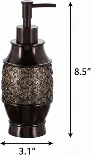 Miniatura 3 de Creative Scents Dublin Brown - Juego completo de accesorios de baño de 4 piezas, juego de accesorios de baño de lujo, dispensador de jabón