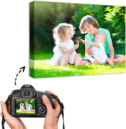 Miniatura 21 de YYYYHPP Impresiones en lienzo con tus fotos, arte de pared personalizado de foto a lienzo, impresión en lienzo para boda, familia, bebé, mascotas