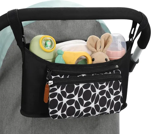 Miniatura 12 de Accmor Organizador universal para cochecito con bolsa desmontable para teléfono, organizador de cochecito, accesorios para Uppababy, Baby Jogger