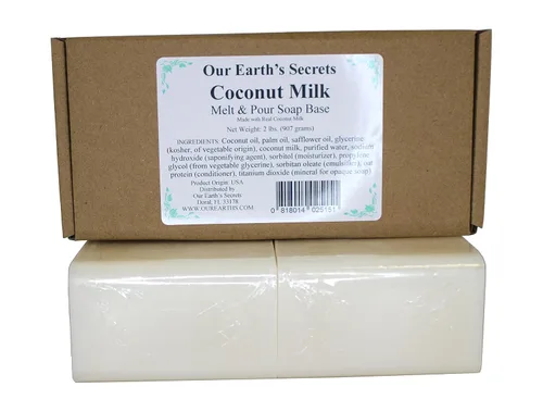Miniatura 5 de Our Earth's Secrets Leche de coco - 2 libras Base de jabón para derretir y verter