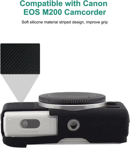 Miniatura 2 de PULUZ Funda de silicona para Canon EOS M200, funda ligera para cámara de viaje, piel suave antiarañazos con agarre seguro (rosa)