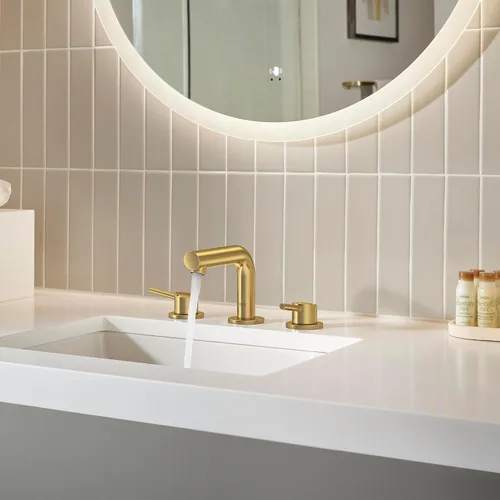 Miniatura 2 de GROHE 20572GN1 Concetto, grifo de baño de tamaño S de 2 manijas generalizado de 8 pulgadas, 1.2 GPM, amanecer fresco cepillado (oro cepillado)