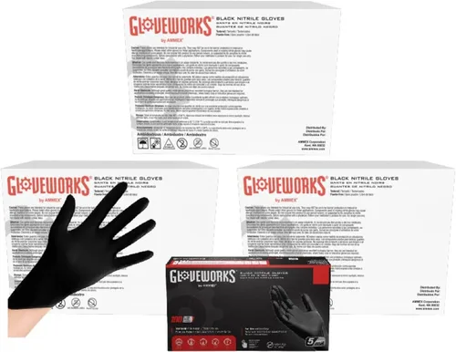 Miniatura 10 de GLOVEWORKS Black Nitrile Gloves for Cooking, Food Prep, Disposable, Latex Free 5 Mil, For Professional Cleaning, Business Use
