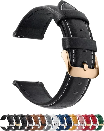 Miniatura 24 de Fullmosa Correa de reloj de piel de liberación rápida para hombres y mujeres, correas de repuesto de ancho 0.472 in, 0.551 in, 0.630 in, 0.709 in