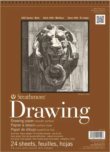 Strathmore (400-108) 400 Series - Papel de dibujo superficie lisa, 24 hojas, 18 x 24 pulgadas