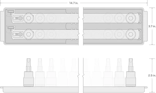 Miniatura 7 de TEKTON - Juego de llaves de vaso con punta hexagonal de 3/8 pulgadas con rieles y bandeja, 19 unidades (1/8 - 3/8 pulgadas, 3 - 10 mm) SHB91202