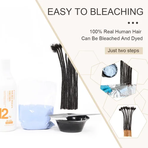 Miniatura 5 de DAIXI 0.2cm y 0.4cm y 0.6cm y 0.8cm de grosor 4-18 pulgadas 10 hebras extensiones de rastas de cabello humano 100% real para hombres/mujeres
