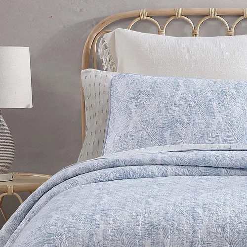 Miniatura 4 de Tommy Bahama - Juego de edredón tamaño Queen, decoración reversible de algodón para dormitorio con fundas a juego, ropa de cama costera con reverso