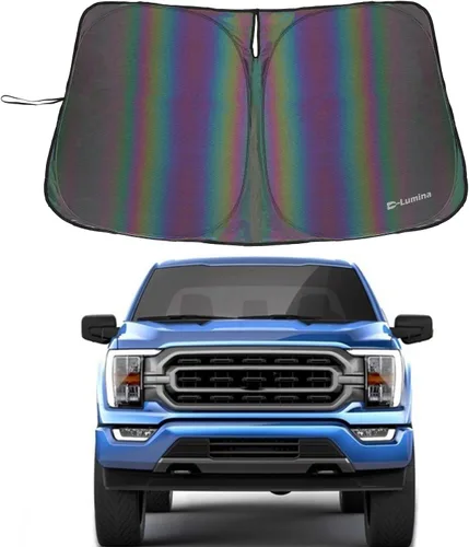D-Lumina Parasoles para parabrisas – Compatible con Ford F150 2021 2022 2023 2024 2025; F-150 Lightning 2022-2025 – Protección solar plegable para