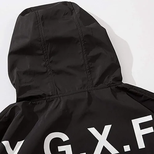 Miniatura 8 de MFCT Cortavientos impermeable Techwear con capucha de embudo para hombre