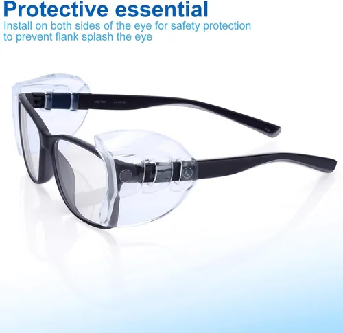 Miniatura 2 de 4 pares de protectores laterales de gafas de seguridad grandes, protectores laterales deslizantes, se adaptan a marcos de anteojos pequeños a