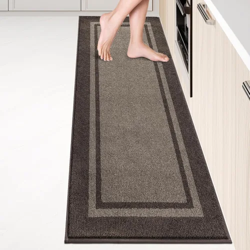 Miniatura 18 de anllugs Alfombras de cocina de 24 x 36 pulgadas, antideslizantes, lavables a máquina, tapetes absorbentes y cómodos para cocina, fregadero, Beige