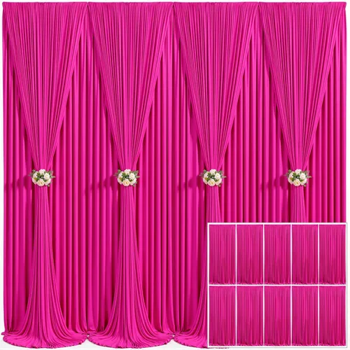 Miniatura 62 de Cortina de fondo beige de 10x10 para bodas y fiestas, cortina de fondo beige sin arrugas para fotos, cortinas de fondo para decoración de baby Gris
