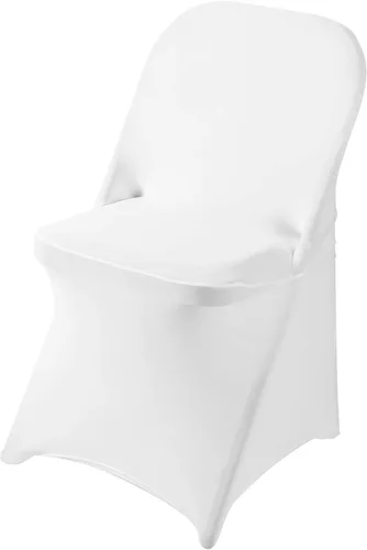 Miniatura 15 de Paquete de 6 fundas para sillas plegables de elastano negro en tela elástica lavable para bodas, fiestas, vacaciones, celebraciones y otros eventos