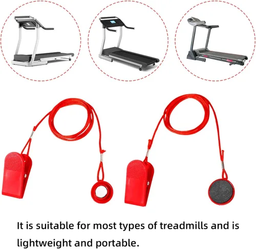 Miniatura 4 de 2pcs Universal Treadmill Magnet Safety Key, 2 Styles Treadmill Key Replacement Part Replacement Magnetic Safety Emergency Machine Stop Accessories