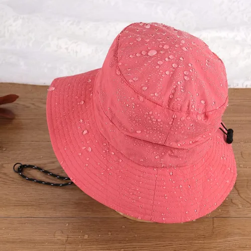 Miniatura 5 de Sombrero de sol para hombres y mujeres, ala ancha, UPF 50+, sombrero de pesca y pescador, impermeable, plegable, sombrero de sol para playa, Rosa