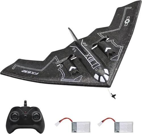 fisca Avión RC Control remoto B-2 Spirit Stealth Bomber Avión, 2.4Ghz 2CH espuma Drone listo para volar juguete para niños y adultos