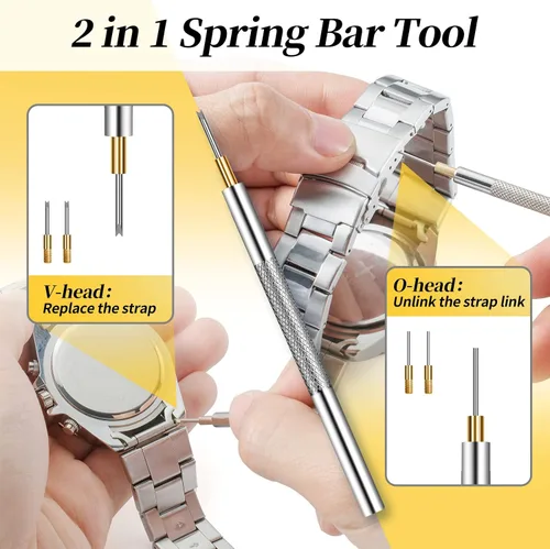 Miniatura 5 de Kit de herramientas de repuesto de batería de reloj, kit de reparación de Eventronic Watch con kit de herramientas de correa de reloj, herramienta