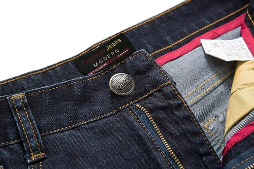 Miniatura 2 de FASHINTY Jeans rectos de estilo casual para hombre