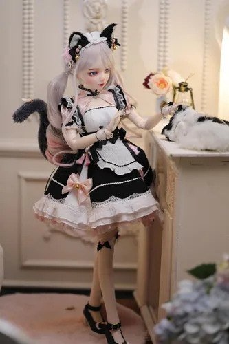 Miniatura 8 de Muñeca BJD pintada a mano, 22.8 pulgadas (22.0 in) de alto, estilo Catwoman, muñeca de princesa, cuerpo de PVC con 31 articulaciones móviles