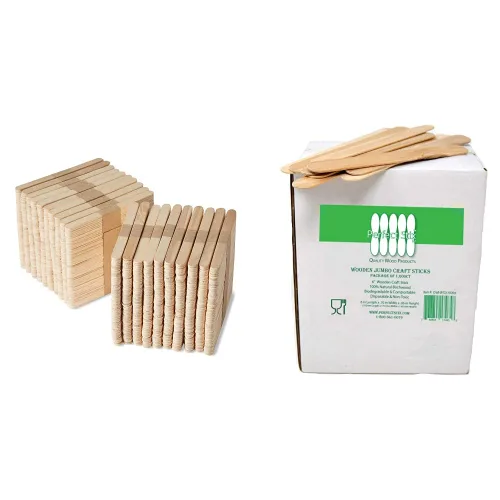 hand2mind Juego de palos de madera natural y palitos de artesanía jumbo Perfect Stix (1000 unidades)