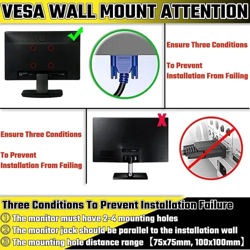 Miniatura 4 de Soporte de pared para monitor para la mayoría de televisores LED LCD de 14 a 24 pulgadas, soporte de montaje de TV pequeño para RV con 1 kit