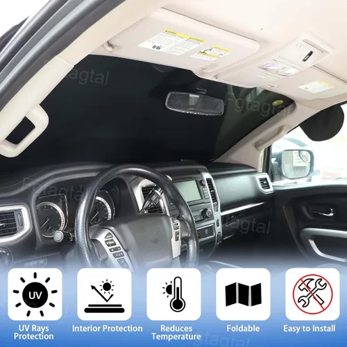 Miniatura 3 de Cubierta de nieve para parabrisas para Nissan Titan 2016-2023, cubierta de parabrisas delantero para hielo y nieve, cubierta de hielo extra gruesa