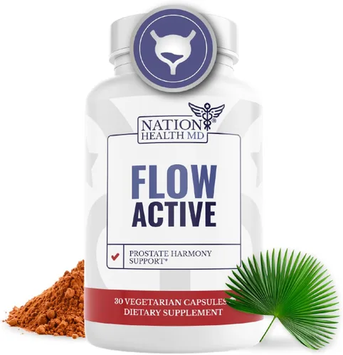 Flow Active - Suplementos de salud de próstata para hombres – Vitaminas avanzadas de apoyo para la próstata y la vejiga con palma enana americana,