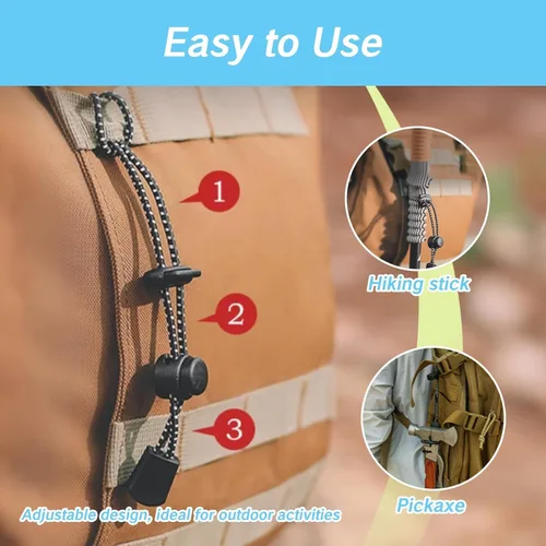 Miniatura 4 de NIIIYTYB Mochila con soporte para bastón de trekking ajustable, cordón elástico para carcaj, correas elásticas para mochileros, escalada