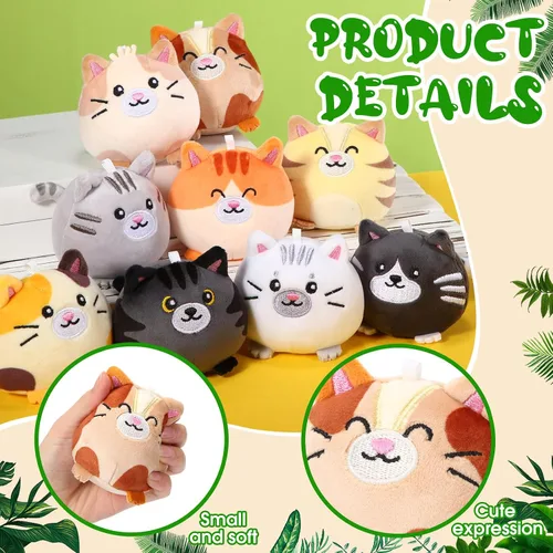Miniatura 2 de Libima 9 piezas mini llaveros de animales de peluche de 3.15 pulgadas, pequeños adornos lindos de felpa, juguetes a granel para baby shower